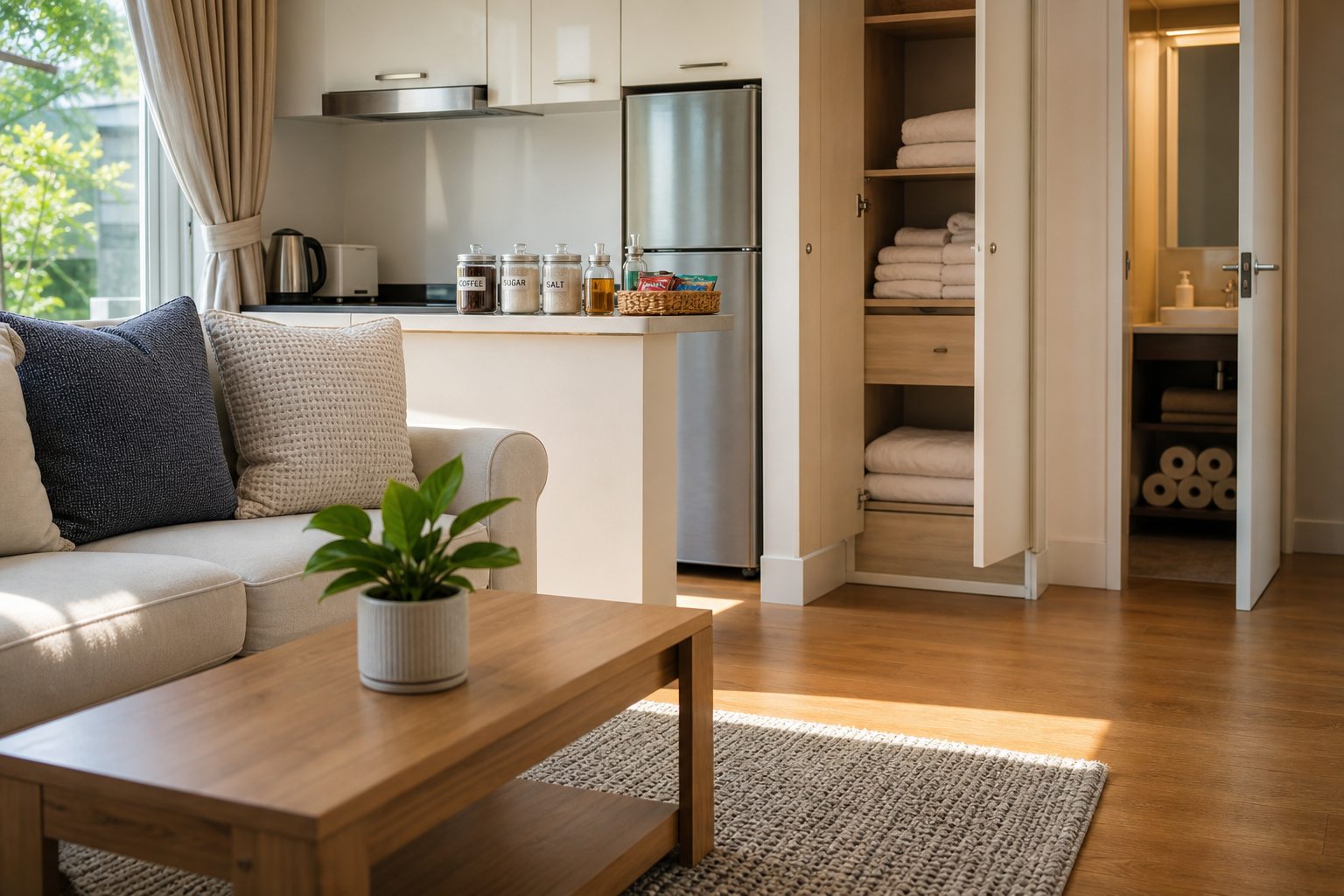 amenities en un piso turistico limpiado por homerd