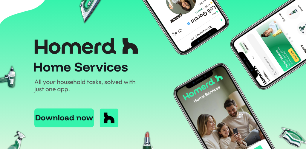 homerd app collage with several screenshots from the real experience withing the app